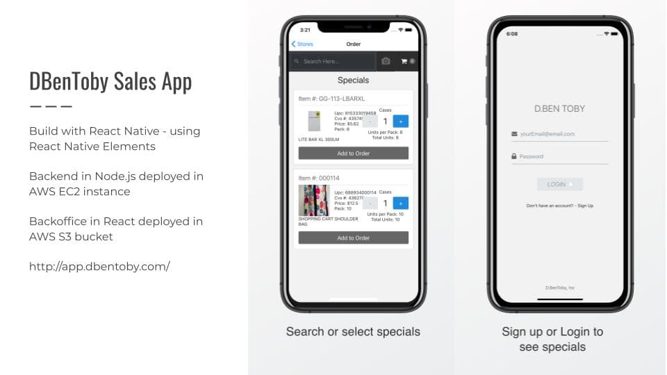 DBenToby — Field Sales App & Back Office ERP for Kitchenware Distribution