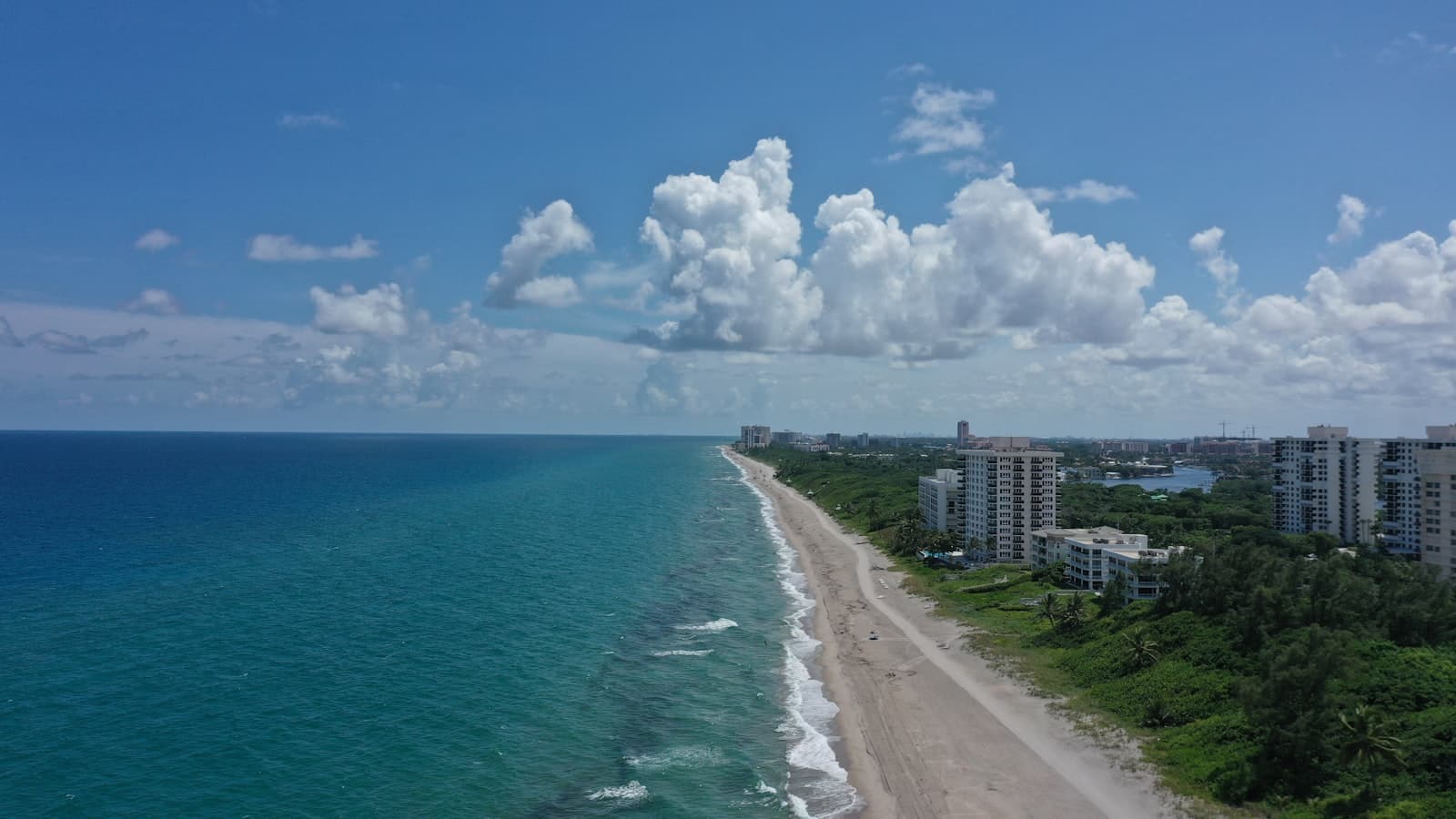 Aerial view of the Boca Raton coastline, where 27nodes was founded